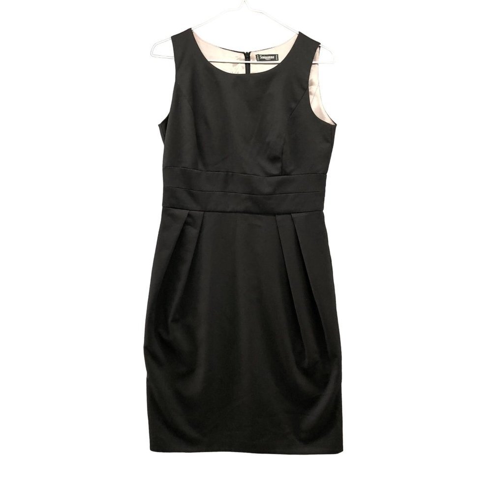 Sinequanone Womens Black Wool Blend Sheath Dress Size 0 Sleeveless LBD Career